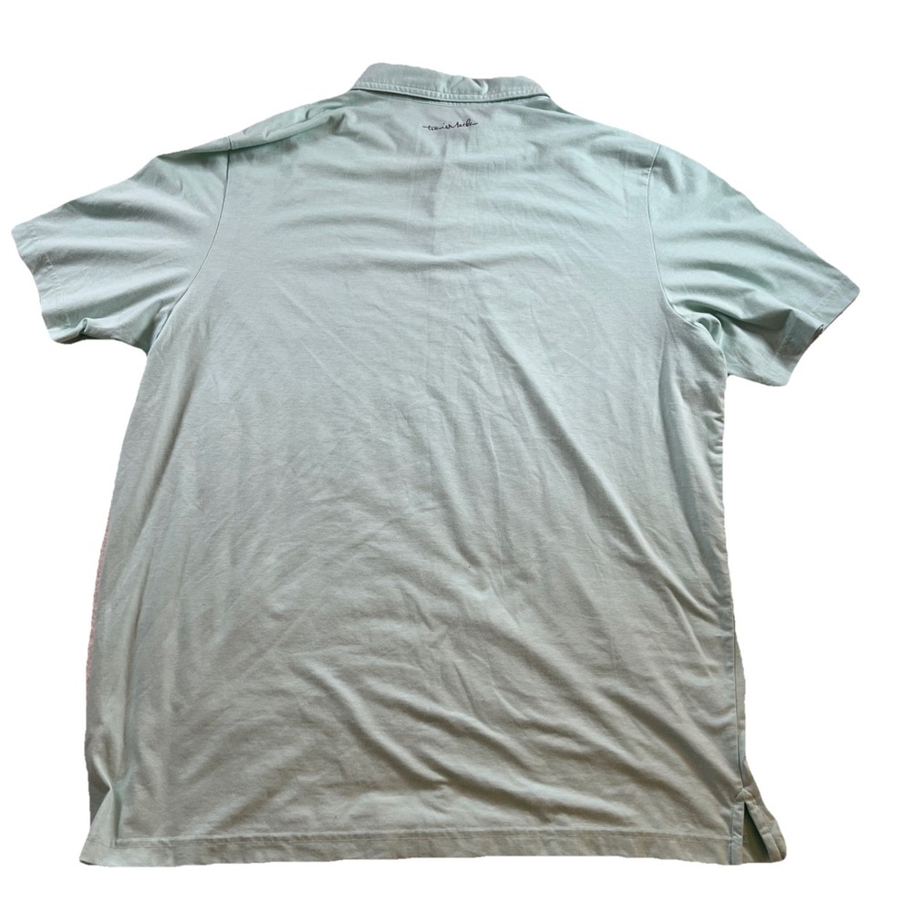 Travis Mathew Shirt Men's XXL Blue Green Short‎ Sleeve Golf Polo